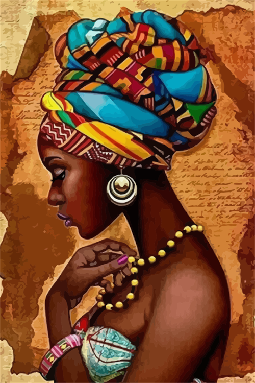 Pastelya Sayılarla Boyama Seti Rulo Çerçevesiz Afrika Doğal Güzeli