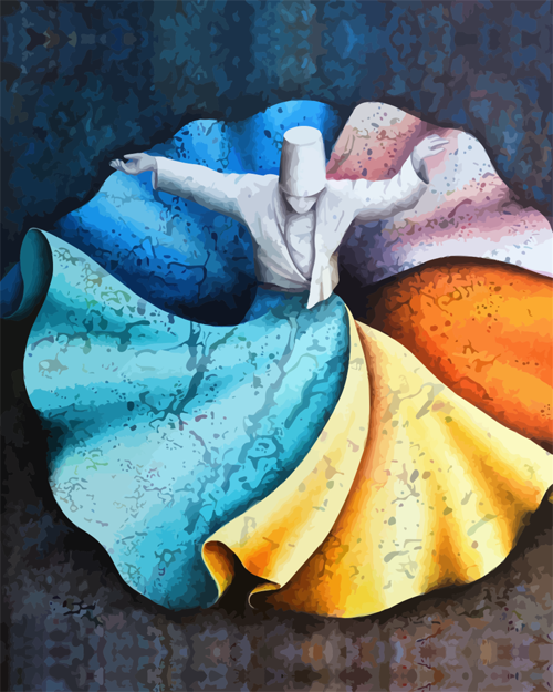 Pastelya Sayılarla Boyama Seti Rulo Çerçevesiz Özden Öze Mevlana
