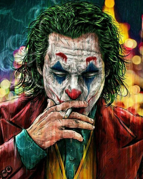 Pastelya Sayılarla Boyama Seti Rulo Çerçevesiz Yeşil Saçlı Joker