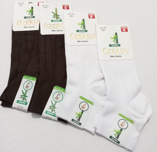 ERKEK BAMBU DİKİŞSİZ YIKANMIŞ ÇORAP 4'LÜ KAHVE-BEYAZ