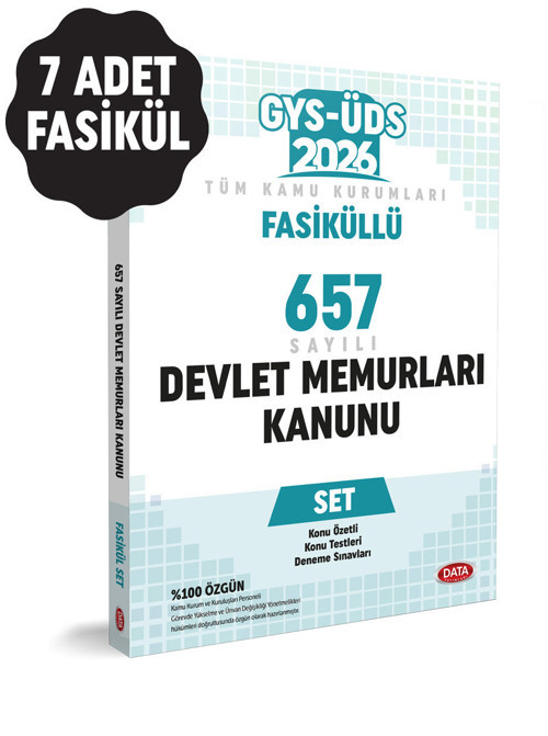Data Fasiküllü 657 Sayılı Devlet Memurları Kanunu Set (Konu Özetli Sorular 7 Fasikül) Data Yayınları