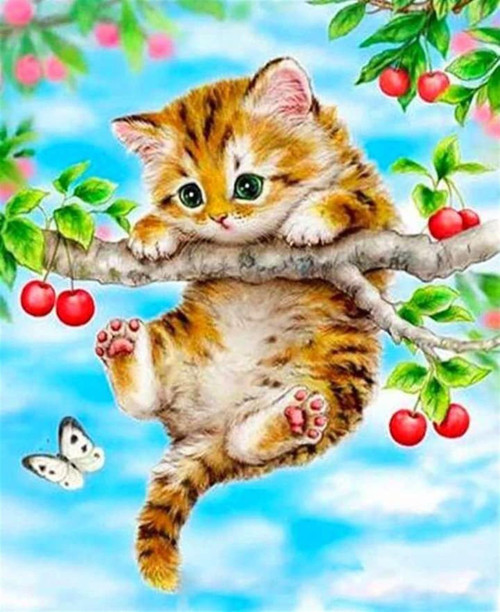 Pastelya Sayılarla Boyama Seti Çerçeveli Kasnaklı Yaramaz Kedi 1