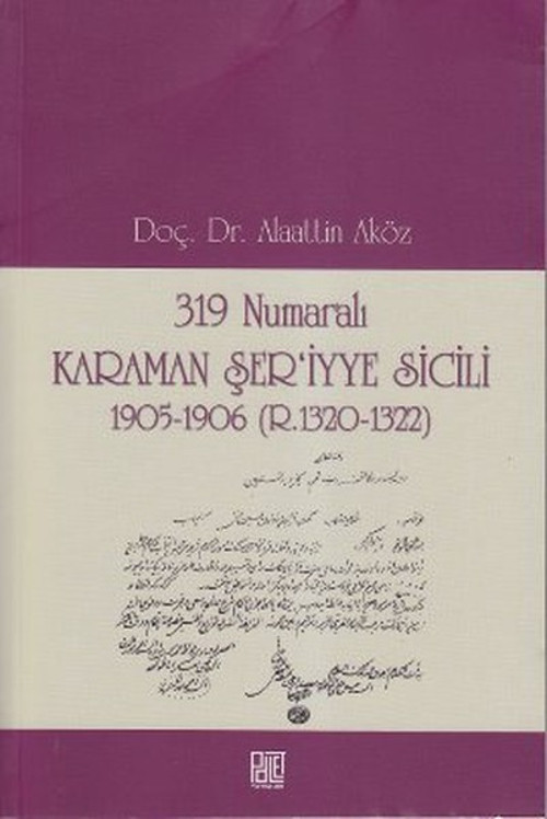 319 Numaralı Karaman Şer'iyye Sicili
