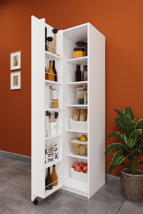 Lüks Çok Amaçlı Kiler Dolabı %100 MDF Erzak Organizer Dolabı MK19
