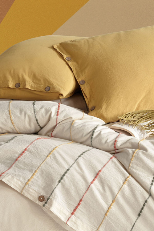 Macas Home Iris %100 Pamuklu Yıkamalı İpliği Boya Vintage Çift Kişilik Nevresim Takım 200x220 Irsckt 3