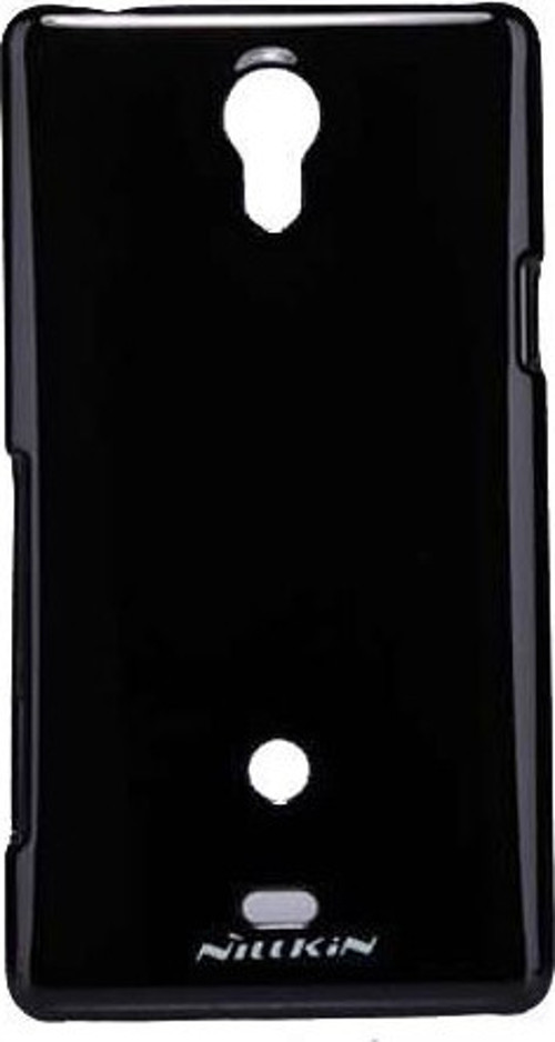 Xperia T LT30p ile Uyumlu Parlak Sert Kauçuk Kılıf Siyah