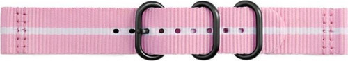 Strap Studio Galaxy Watch 42 mm ve Gear Sport ile Uyumlu Premium Nato Kayış Pembe/Beyaz