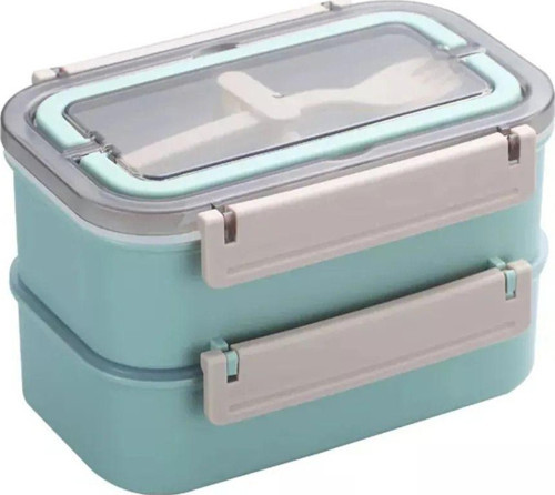Bento 1600ml Lunchbox Yeni Koleksiyon İki Katlı Üç Bölmeli Çelik Sefer Tası Yemek Kutusu