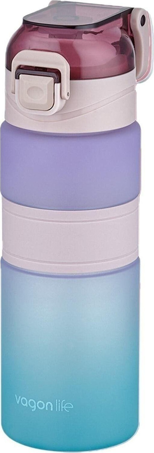 600ml Çift Renk Kaydırmaz Silikon Gövde Motivasyon Su Matarası Sticker Hediyeli.