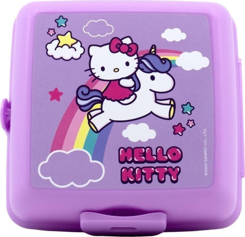 Hello Kitty 4 Bölmeli Çocuk Beslenme Kutusu - Yemek Saklama Kabı Kaşık ve Çatallı