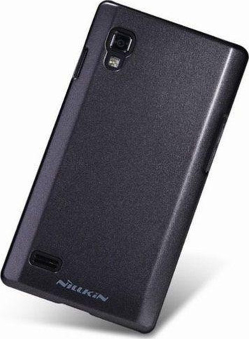 Optimus L9 ile Uyumlu Parlak Sert Kauçuk Kılıf Siyah