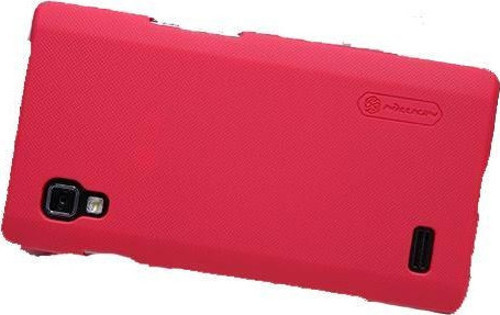 Optimus L9 ile Uyumlu Sert Kauçuk Kılıf Kırmızı