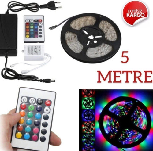 Kırgıl Şerit Led 16 Renk Rgb Uzaktan Kumandalı 5 Metre Televizyon Arkası