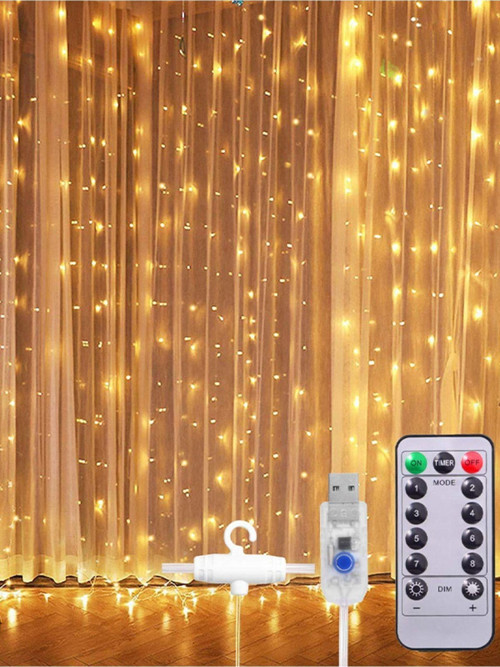 Patladı Gitti Peri Telli Perde Led 2x2 Metre, Uzaktan Kumandalı, Usb'li, 8 Animasyonlu 10 Saçaklı 200 Ledli