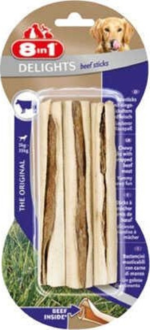8 in 1 Delight Sticks Köpek Çiğneme Biftekli Burgu Çubuk 75 gr