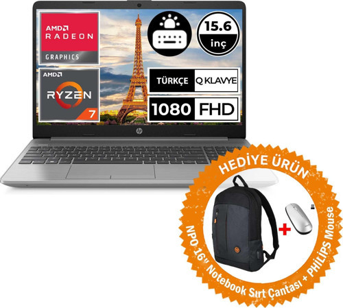 250 G9 6Q8N3ES14 Ryzen7 5825U 32GB 512SSD 15.6" FullHD W11P Taşınabilir Bilgisayar (Mouse+Çanta)