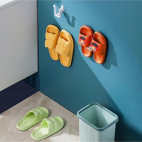 SAVORYHOME 2 Adet Yapışkanlı Yazlık Kapı Banyo Terlik Asma Ayakkabı Askısı Tutucu Kurutma Rafı