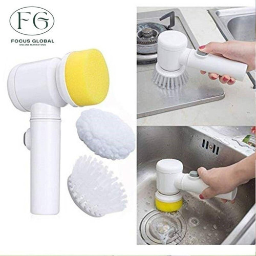 BAYSA Şarjlı 3 Başlıklı Otomatik Temizleme Fırçası Oto Tuvalet Lavabo Küvet Temizlik Fırçası Magic Brush