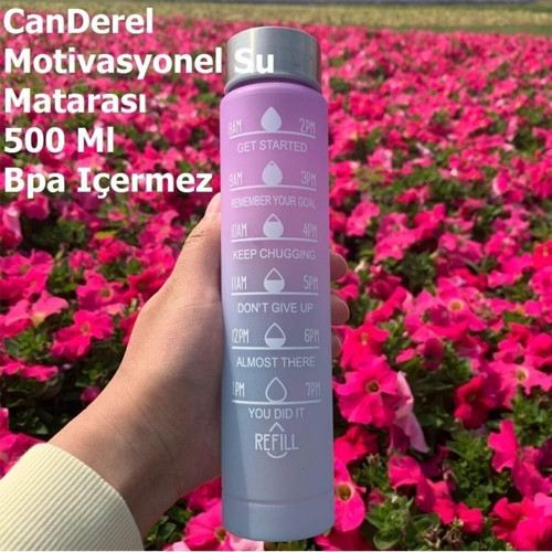 Canderel Motivasyonel 3lü Set Su Matarası Su Şişesi Suluk 2lt+900ml+600ml Tritan Spor Salonu Su Şişesi Suluk