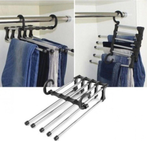 CMT Dolap Içi Kumaş Kot Pantolon Askısı 5 In 1 Pantalon Askılığı Askı Renk Beyaz