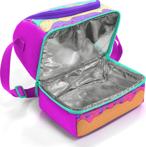 Coral High Kids Pembe Rengarenk Dondurma Desenli Thermo İki Katlı Beslenme Çantası 37211 4