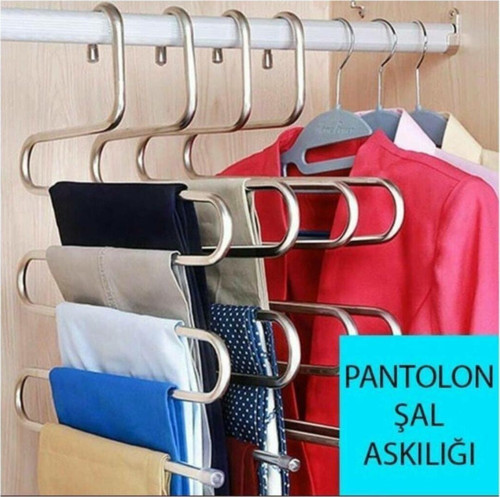 İthal Dolap Içi 5 Katlı Pantolon Eşarp Şal Askısı Akıllı Askı