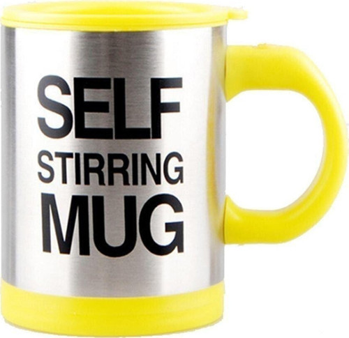 Patladı Gitti Kendi Kendini Karıştıran Mikser Kupa Termos Bardak ; Self Stirring Mug - Sarı