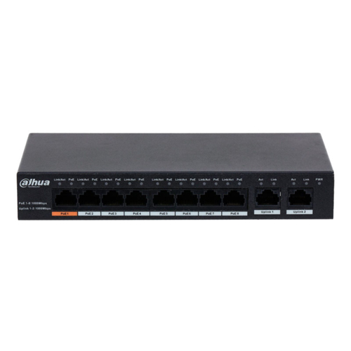 PFS3010-8GT-96 8 Port, GigaBit, 8 Port PoE, 96W, +2 Port GigaBit Uplink, Yönetilemez, Masaüstü Switch