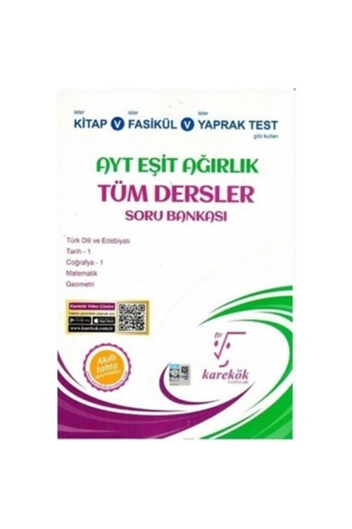 Karekök Eğitim Yayınları Ayt Tüm Dersler Eşit Ağırlık