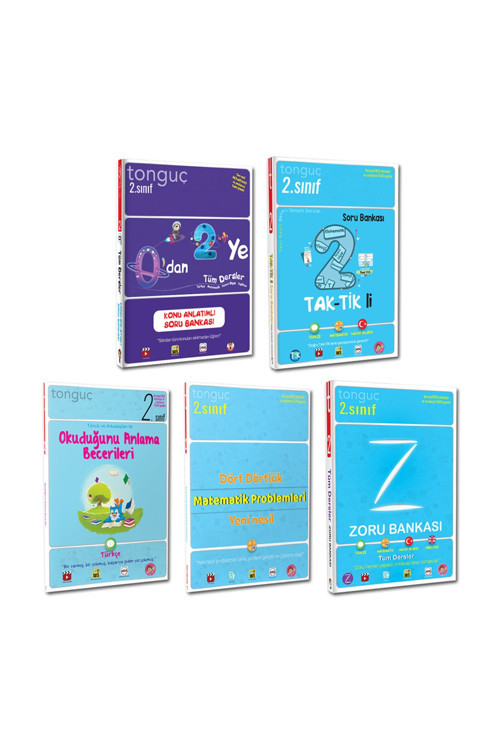 Tonguç Akademi 2. Sınıf Konu Anlatımlı Soru Bankası Taktikli Zoru Bankası Full Set 5 Kitap