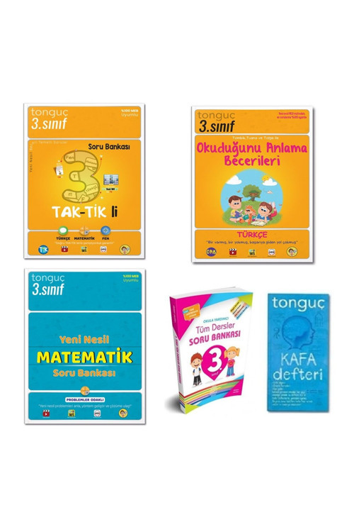 Tonguç Akademi 3. Sınıf Taktikli - Türkçe Okuduğunu Anlama Becerileri - Yeni Nesil Matematik Soru Bankası Seti 2024