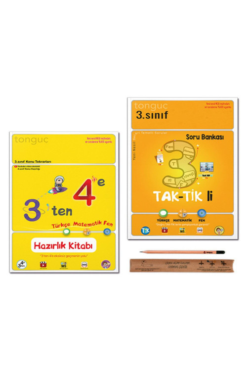 Tonguç Akademi 4. Sınıf 3 Ten 4 E Hazırlık Tekrar Kitabı - 3. Sınıf Taktikli Soru Bankası Tüm Dersler Set 2 Kitap