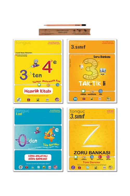 Tonguç Akademi 4. Sınıf 3 Ten 4 E Hazırlık Tekrar Seti - 3. Sınıf Taktikli Zoru Bankası Tüm Dersler Set 4 Kitap