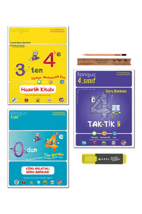 Tonguç Akademi 4. Sınıf 3 Ten 4 E Hazırlık Tekrar Seti - Taktikli Soru Bankası Tüm Dersler Set 3 Kitap