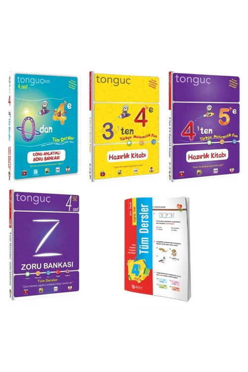 Tonguç Akademi 4.sınıf Tüm Dersler Zoru + 0'dan 4'e + 3'ten 4'e + 4'ten 5'e Hazırlık + Kupa Deneme Set