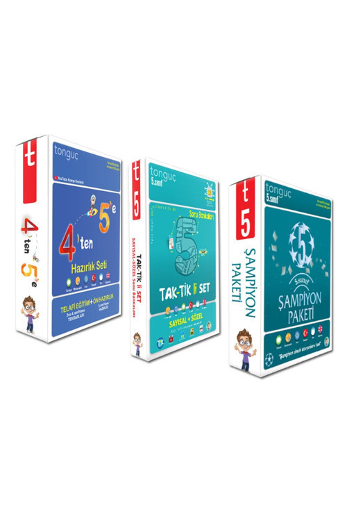 Tonguç Akademi 5. Sınıf 4 Ten 5 E Hazırlık Full Set Taktikli Soru Bankası Şampiyon Paketi - 11 Kitap