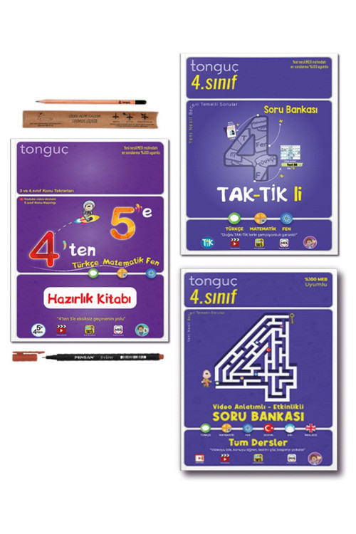 Tonguç Akademi 5. Sınıf 4 Ten 5 E Hazırlık Tekrar Kitabı - 4. Sınıf Taktikli Etkinlikli Soru Bankası Set 3 Kitap