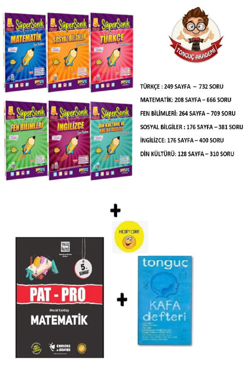 Tonguç Akademi 5. Sınıf SüperSonik Set (Pat Pro ve Kafa Defteri Hediyeli)