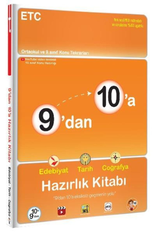 Tonguç Akademi 9 Dan 10 A Edebiyat Tarih Coğrafya Hazırlık Kitabı
