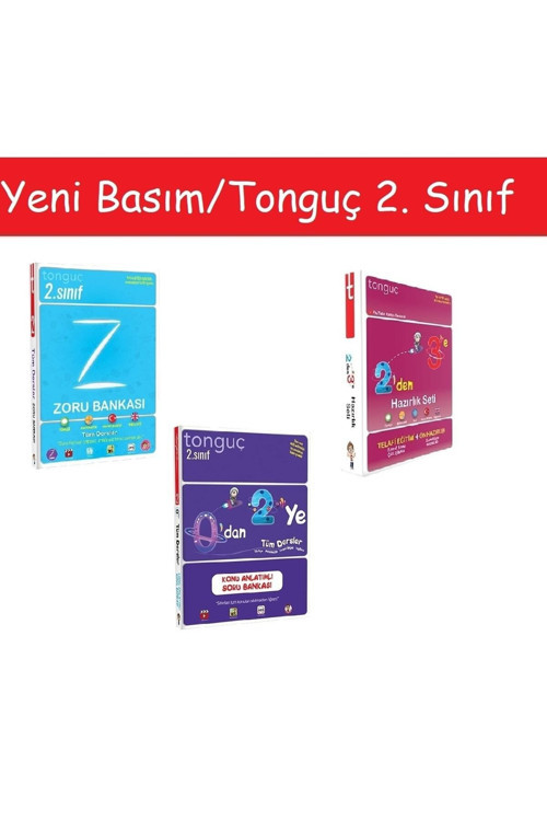 Tonguç Akademi Tonguç 2. Sınıf Tüm Dersler Zoru Bankası & 0'dan 2'ye Konu Anlatımlı Soru & 2'den 3'e Hazırlık Seti