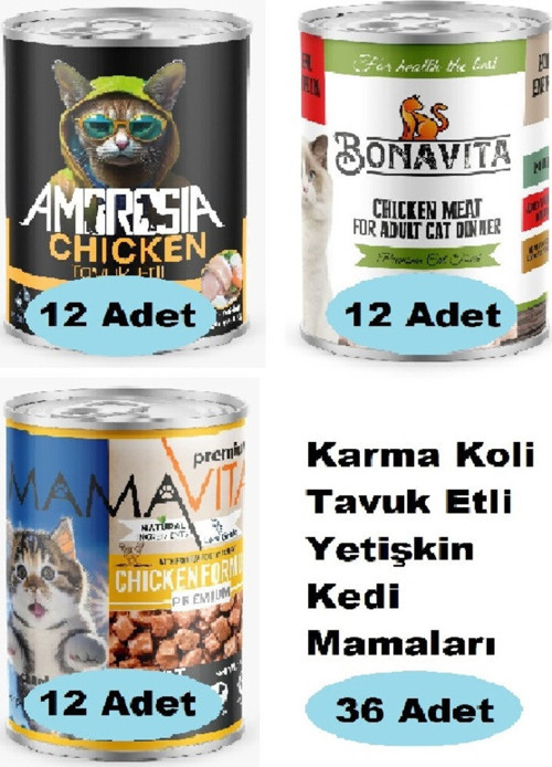 a Karma Koli Tavuk Etli Yetişkin Kedi Maması 36 Adet