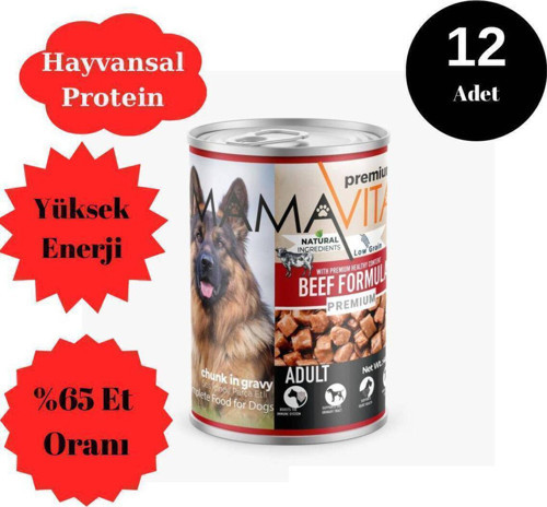 Mamavitta Parça Dana Etli Yetişkin Köpek Maması 400 Gr 12 Adet