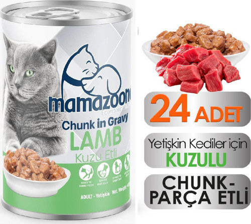 e Kuzu Etli Yetişkin Kedi Maması 24 Adet