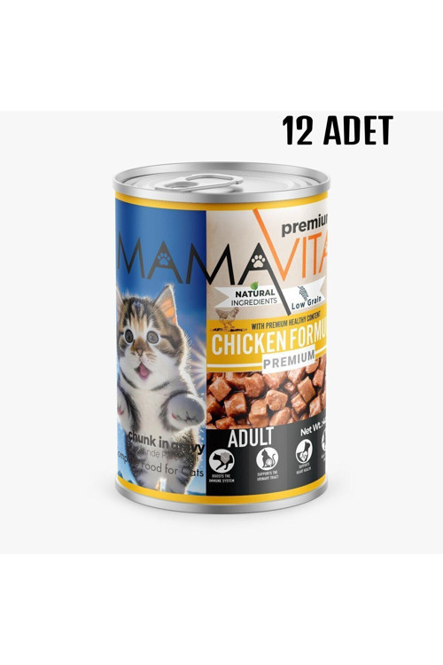 Mamavitta Tavuk Etli Yetişkin Kedi Maması 12 Adet 400 Gr