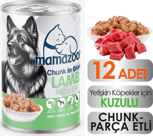 e Kuzu Etli Yetişkin Köpek Maması 12 Adet