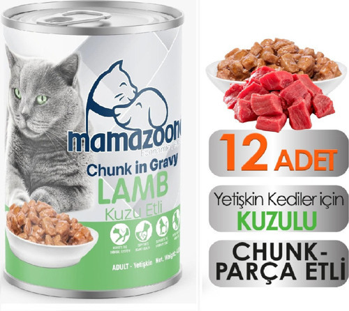 e Kuzu Etli Yetişkin Kedi Maması 12 Adet