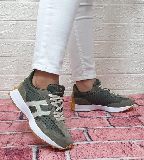 22505 MERI ((HAKİ))HAKİKİ DERİ COMFORT CASUAL SPOR AYAKKABI