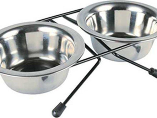Köpek Paslanmaz Mama ve Su Kabı 20cm 2x1,8Lt
