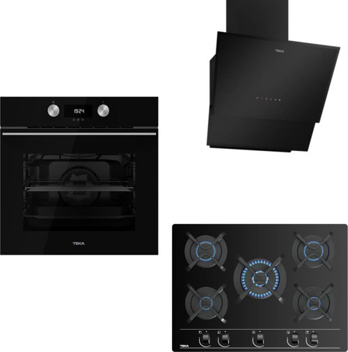 Siyah Ankastre Set ( HLB 8400 BK HydroClean PRO - TVT 60.1 BK- GBC 75030 BK )