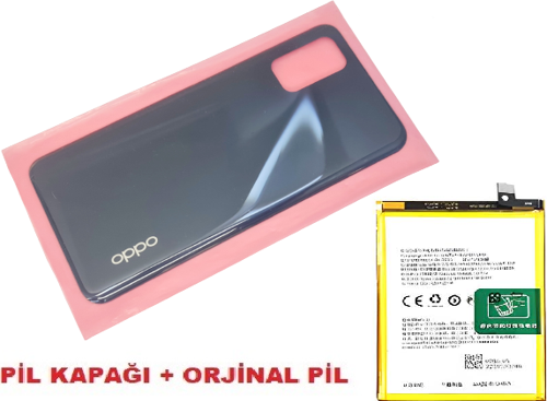 Oppo A52 Arka Pil Batarya Kapağı + PİL (CAM) SİYAH